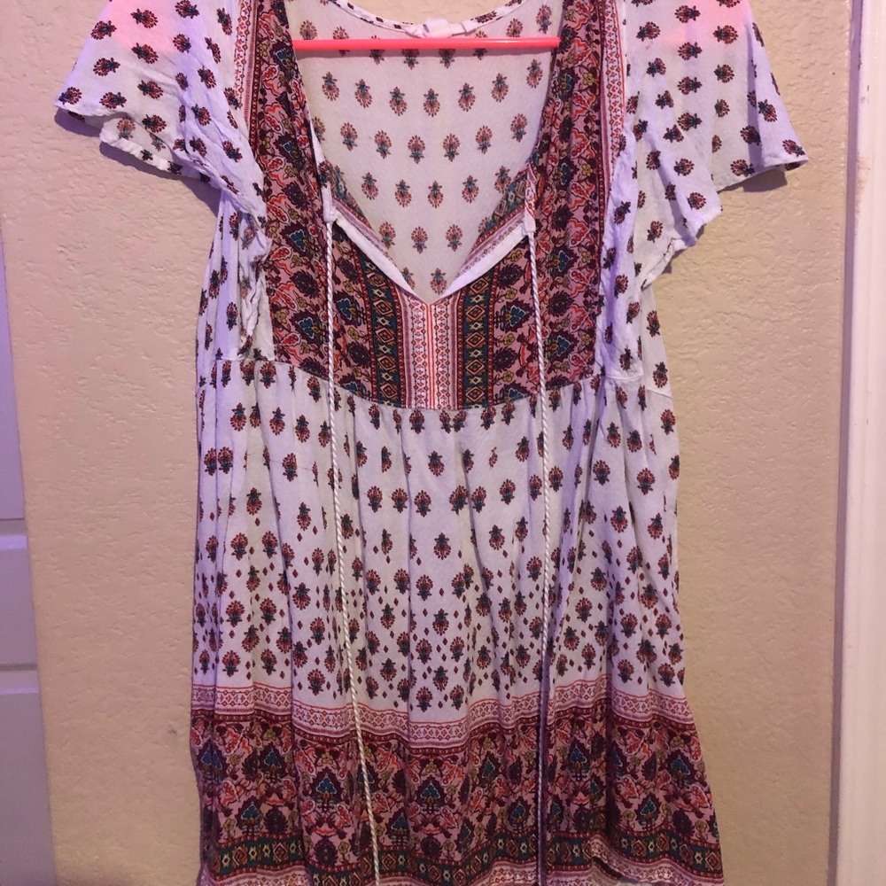 boho flowy white top